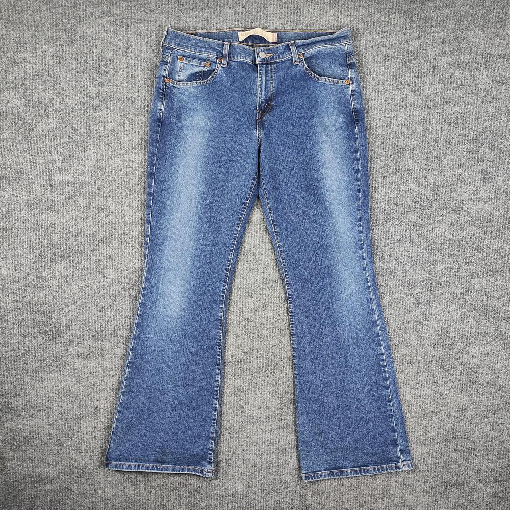 Levis 515 Nouveau Bootcut Jeans Womens 12S Medium Wash Mid Rise Stretch Denim